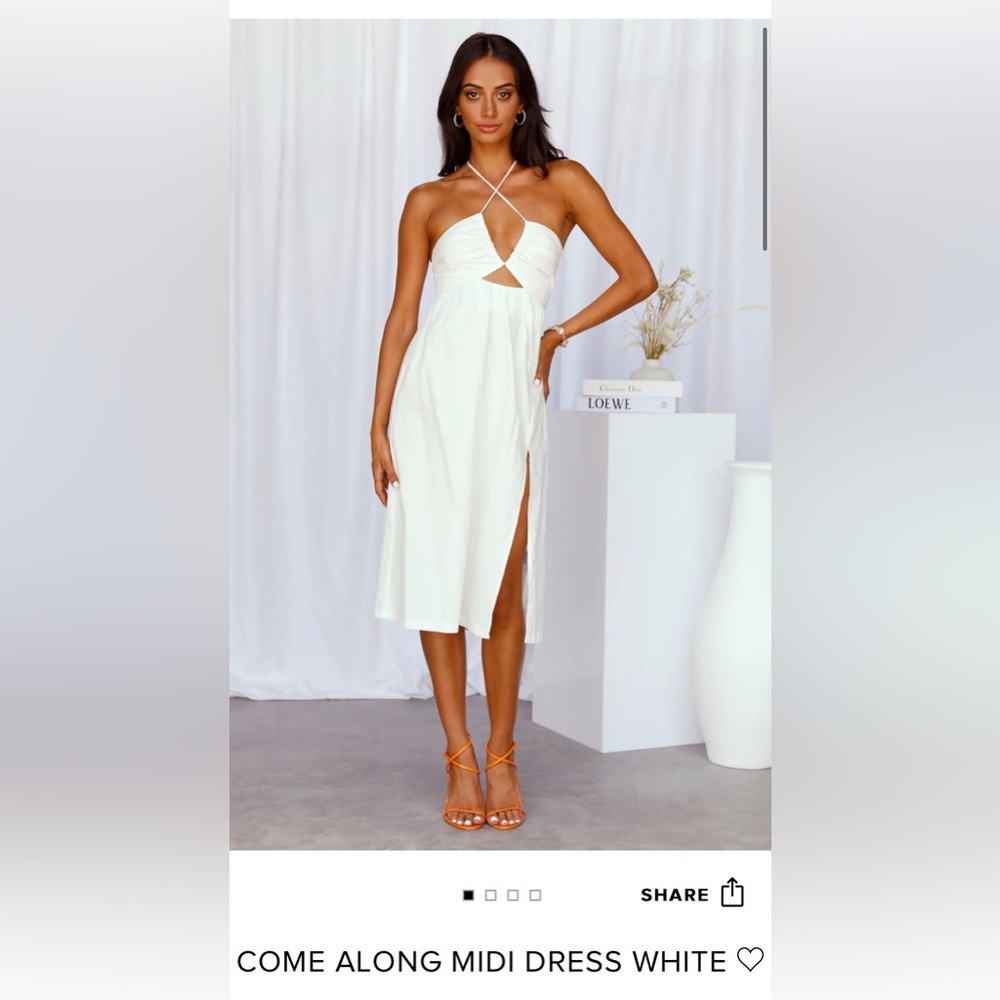 Hello Molly Come Along Midi Dress White